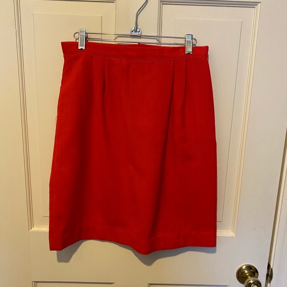 Vintage Rayon/Polyester Red Skirt Size 8